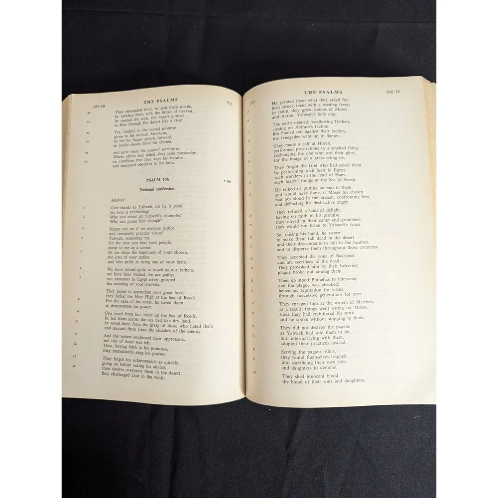 Vintage THE JERUSALEM BIBLE 1970's readers edition hardcover book estate‎ find